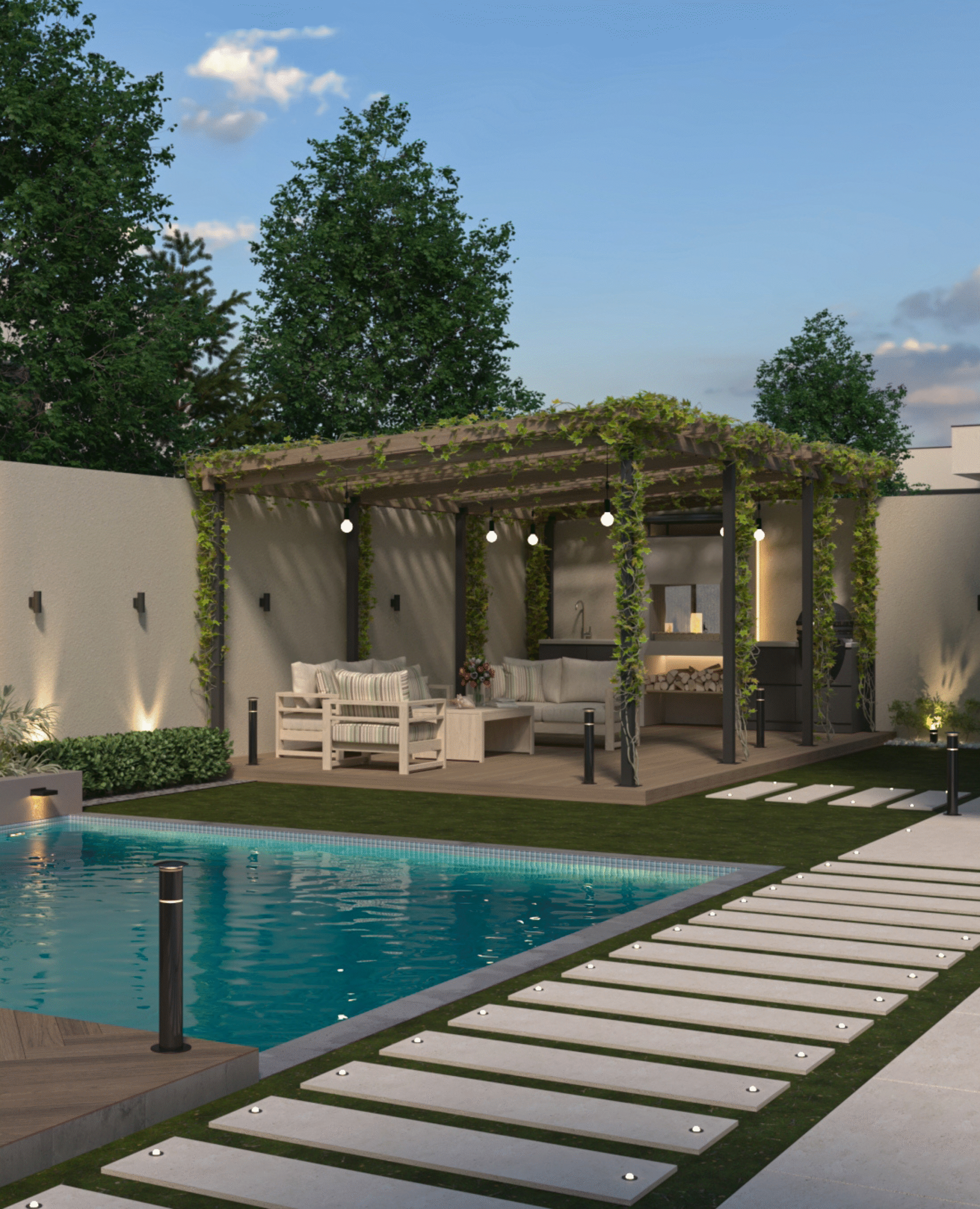 Villa Landscape Design<br>Tilal Al Ghaf, Dubai